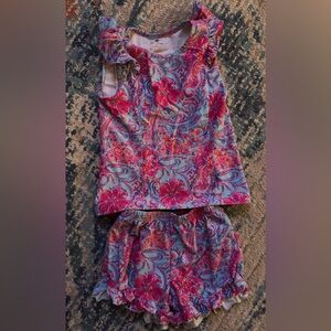 Charlie Project Kids Pink and Blue Floral Top